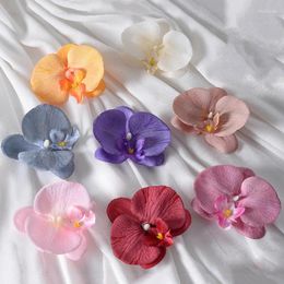 Decorative Flowers 10pcs Big Silk Butterfly Orchid Heads Petals Artificial Flower Head For DIY Flores Cymbidium Handmade Wedding Home