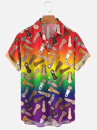 Men's Casual Shirts LGBT Funny Happy Halloween Pride Art Print Shirt