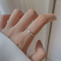 Cluster Rings Fashion Elegant Zircon Star Open Cuff Finger For Women Girl Party Jewellery Gift Jz099