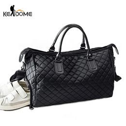 Bags Diamond Lattice Gym Shoe Bags Sport Bag for Women Fiess Over the Shoulder Travel Lage Bag Handbags Male Nylon Black Xa745wd