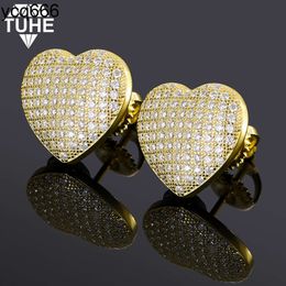 Popular Wholesale Jewellery Elegant Heart Shape 14K Gold vvs 925 Sterling Silver Moissanite Stud Earrings