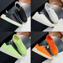 Luxury Men Designer Casual Shoes Sneaker Fashion Cow Leather Low Cut Black White Orange Green RunningSkateboarding Shoes Sports Shoes