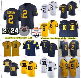 Michigan College Football Jersey J.J. McCarthy Blake Corum Donovan Edwards Cornelius Johnson Roman Wilson Jaylen Harrell Michael Barrett Kris Jenkins