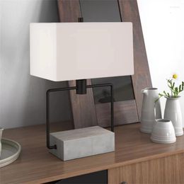 Table Lamps Custom Grey Square European Wood Cloth Loft Retro Bedroom Bedside Living Room Desk Light Lighting
