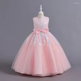 Girl Dresses Fluffy Sequined Children's Dress Birthday Wedding Party Flower Host Performance Princess