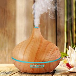 500 ML Intelligent Colorful Light Wood Grain Aromatherapys Machine Household Mist-Aromatherapy Humidifier Bedroom Air Purifier 231226