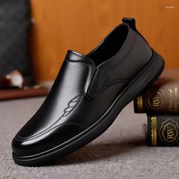 Dress Shoes Leather Outdoor Men Loafers Slip On Business Casual Classic Soft Hombre Breathable Flat