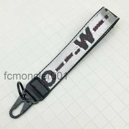 Fashion Luxury Offs Keychains Key Rings Clear Rubber Keys Ring White Men Women Canvas Keychain Embroidery Letters Pendant Belt 07su WSXN