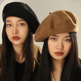 Berets Wool Beret Women Men Large Size Warm Unisex French Style Winter Hat Female Painter Cap Gorro Invierno Mujer Chapeau Femme