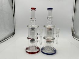 10inch Recycler Bong Glass Hookah 2Colors Percolator 14mm Joint with Bowl