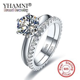 Anti Allergy No Fade Original Pure 925 Silver Rings Sets Cubic Zirconia Diamond Engagement Rings Sets Wedding Jewellery For Women DR239I