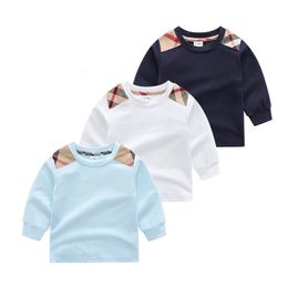 2-7Y Kids Cotton T-Shirts Fashion Kids Clothing Children Tops Clothes Tee Boys Girls Long Sleeve Stripe T shirt Sweatshirt 231227