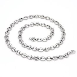 Coffee Beans Link Chain 7 4MM Necklace For Men Stainless Steel Rope Link chain Necklaces Fashion Hip hop Men Jewelry2697