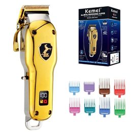 Trimmer Kemei All Metal Housing Cord/cordless Hair Clipper Professional Men Beard and Hair Trimmer Electric Hair Cutting Rechargeable