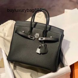 Genuine Leather Handbag 10a Bag Silver Buckle Large Capacity Bag Women's 2023 Fashion Leather Shoulder Messenger Bag Handbag