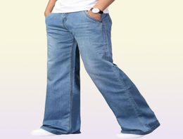 Men039s Jeans Fashion Mens Flared Boot Cut Big Leg Trousers Loose Large Size Clothing Classic Blue Denim Pants16084521