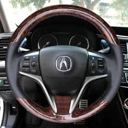 Covers For Acura CDX ILX TL DIY custom imitation mahogany leather handsewn car steering wheel cover