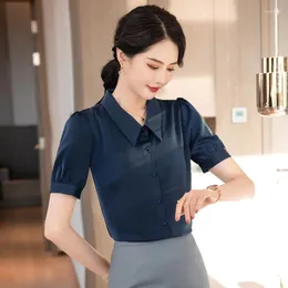 Work Dresses Short Sleeve Office Uniform White Summer Fashion Women Blouses & Shirts Ladies 2 Piece Skirt And Top Sets