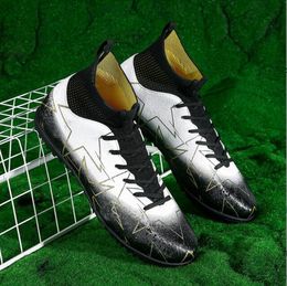 Outdoor Football Shoes Men Soccer Shoes Flywire Comfortable Training Long Spikes TF Grass Cleats Futsal Grass Match Sneakers