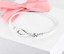 2020 New Mother039 Day Bracelet 100 925 Sterling silver Infinity Knot Bangles Bracelets For Women Fit Beads Charms Diy Jewelry3839816