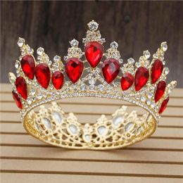 Hair Clips & Barrettes Fashion Crowns Baroque Luxury Crystal Bridal Crown Tiaras Light Gold Diadem Tiaras for Women Bride Wedding 258S