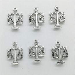 50pcs Lot Scales Libra Charms Pendants Retro Jewellery Accessories DIY Antique silver Pendant For Bracelet Earrings Keychain 22 18mm221u