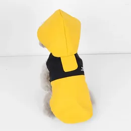 Dog Apparel Practical Rain Jacket Comfortable Fastener Tape Bright Colour Full Body Coverage Brim Layered Hooded Cloak