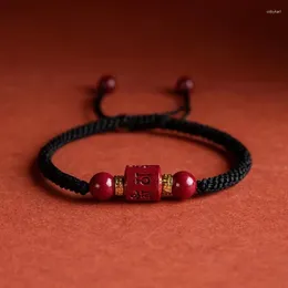 Strand This Animal Year Red Rope Cinnabar Bracelet Six Words Mantra Tibetan 2023 Hand-Woven