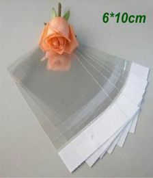 Small 610cm Self Adhesive Clear Plastic Bag OPP Poly Bag Pouch Hang Hole Gift Packaging Bags for Crafts Jewellery Ornaments Rings E4121418