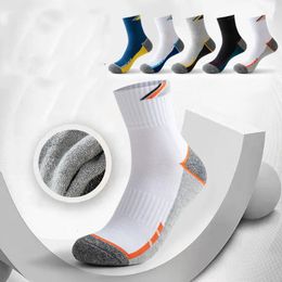 Professional Tennis Cotton Socks Towel Bottom Sports Colour Matching Elite Men's Tube Business Running Basketball Socks Thickened 231227