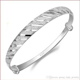 925 sterling silver items Jewellery charm bracelets bangle chinese vintage strip line bright 197m