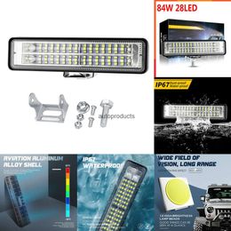 Car Electronics 84W Car Work Light LED Bar 4x4 28LED Worklight Bar Offroad SUV ATV Tractor Boat Truck Excavator 12-60V led Spot Flood Combo Beam