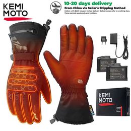 Winter Cycling Gloves Heated Touch Screen Battery Powered Motorbike Ski Outdoor Camping Hiking Motorcycle Gloves Waterproof 231226