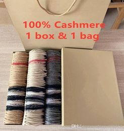 With Gift Box Paper Bag 2019 Winter Womens Luxury Designer Scarfs High End 100 Cashmere Scarf For Men B Classic Plaid Shawls Sc4693127