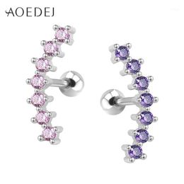 AOEDEJ 4 Colours Crystal Ear Stud Earrings Stainless Steel Cartilage Earrings Tragus Conch Piercing Oorbellen Voor Vrouwen1292u