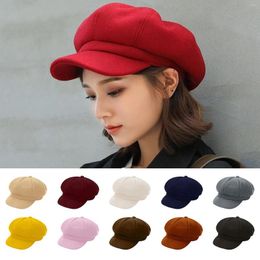 Berets Ladies Hat Autumn And Winter Warm Fashion Wool Beret Painter Dome Trend French Kepi Stretch Hats Pairs