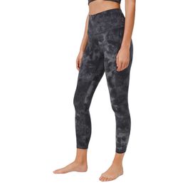 Lu-P Women yoga Leggings Tie Dye High-Rise Soft long pants running gym wear Elastic Fitness Lady outdoor sports trousers yoga outfit quick-dry workout clothes