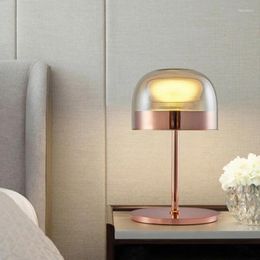 Table Lamps Bedroom Bedside Light Luxurious Warm And High Aesthetic Tabletop Minimalist Desk Decoration Glass Decorative