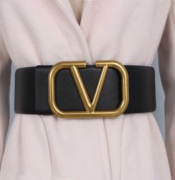 Belts Straight hair wide belt cowhide metal Vshaped button skirt coat simple decoration sealing waist closing ins8797873