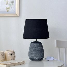 Table Lamps Modern Vintage Ceramic Light Creative Fabric Lampshade American Country Room Decor Bedroom Bedside Lamp Lighting