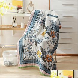 Towel Designer Bath Coloured Cotton Gauze Luxury Beach New Style Towels Comfortable Soft Original Man Woman Extra Large Drop Delivery Dhlv1