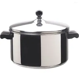 Cookware Sets Stainless Steel Covered Stew Pot -6 Quarts Set Can Be Quickly Heated Easy To Clean