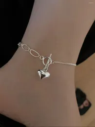 Anklets Three-dimensional Peach Heart Feet Chain Love Shape Splicing Temperament OT Buckle Sexy Jewelry Women