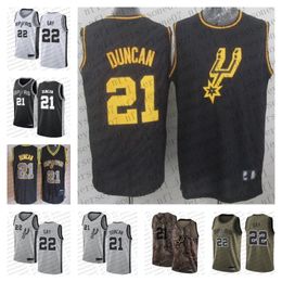 Custom Mens women youth san antonio''Spurs''21 Tim''Duncan 22 Rudy''Gay Camo black white Basketball throwback Jersey