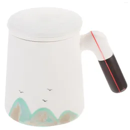 Dinnerware Sets 1 Set Tea Filtering Cup Strainer Ceramic Water Mug Lidded With Box