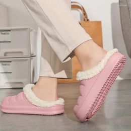 Slippers Winter Women's Plus Velvet To Keep Warm Half-packed Cotton Thick Soles Can Be Worn Outside Shoes