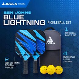 Goods Ben Johns Blue Lightning Pickleball Set, 2 Paddles, Paddle Bag, 4 Balls, Blue