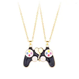 Pendant Necklaces Game Console Handle Magnet Friends Necklace Chain Cute BFF Friendship Jewellery Charm For Kids