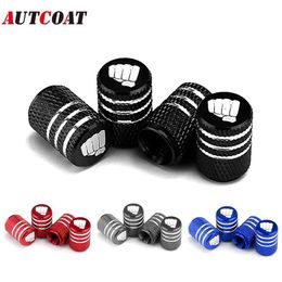 AUTCOAT PcsSet Universal Fist Alualloy Tire Valve Caps for Car Truck Motorcycle Bicycle Valve Stem Cover Tire Accessories