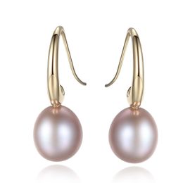 Pearl Earrings S925 Sterling Silver Ear Hook Plated 18K Gold Earrings European Fashion Women Retro Earrings Women Wedding Party Jewellery Valentine's Day Gift SPC